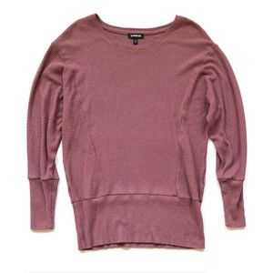 Express Mauve Tunic Sweater Batwing Sleeve Women’s Size M